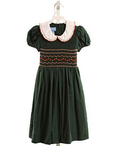 ANAVINI  FOREST GREEN   SMOCKED DRESS