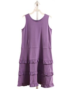 DUFFIELD LANE  PURPLE PIQUE   KNIT DRESS WITH RUFFLE