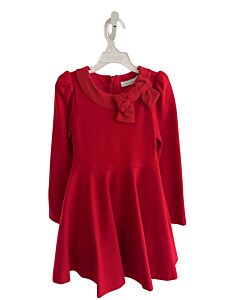 ABEL & LULA RED KNIT PARTY DRESS WITH BOW