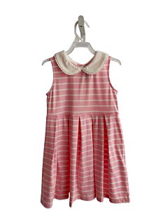 RACHEL RILEY PINK STRIPED KNIT DRESS WITH EYELET TRIM