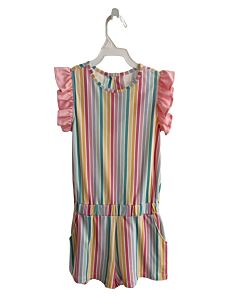JAMES & LOTTIE PINK STRIPED ROMPER WITH RUFFLE