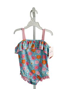 JAMES & LOTTIE  BLUE  FLORAL  1-PIECE SWIMSUIT WITH RUFFLE