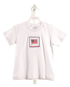 STITCHY FISH  WHITE   SMOCKED KNIT SS SHIRT