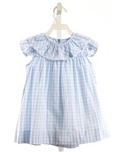 THE BEAUFORT BONNET COMPANY  LT BLUE  GINGHAM  DRESS WITH PICOT STITCHING
