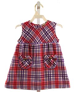 THE BEAUFORT BONNET COMPANY  PURPLE FLANNEL PLAID  DRESS