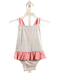 THE BEAUFORT BONNET COMPANY  PINK  PLAID  1-PIECE SWIMSUIT WITH RIC RAC