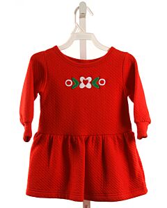 FLORENCE EISEMAN  RED  FLORAL APPLIQUED KNIT DRESS