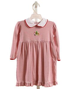 MAGNOLIA BABY  RED  STRIPED APPLIQUED KNIT DRESS