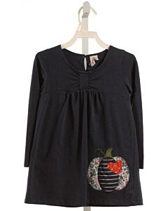 MINIBAMBA  NAVY   APPLIQUED KNIT DRESS