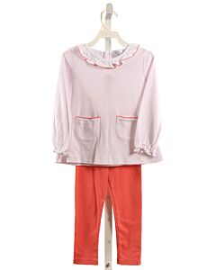 THE PROPER PEONY  LT PINK    2-PIECE OUTFIT WITH PICOT STITCHING