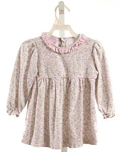 PETIT BEBE  LT PINK  FLORAL  KNIT LS SHIRT WITH RUFFLE