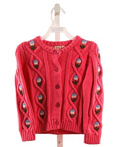 PINK CHICKEN  HOT PINK  FLORAL EMBROIDERED CARDIGAN