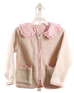 SAL & PIMENTA  WHITE FLEECE   OUTERWEAR WITH RUFFLE