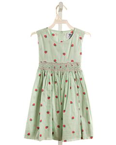 QUESTION EVERYTHING  GREEN  STRIPED SMOCKED DRESS