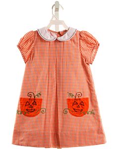 THE PROPER PEONY ORANGE GINGHAM DRESS