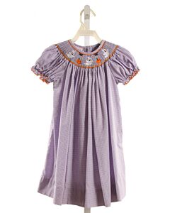 PETIT BEBE PURPLE GINGHAM SMOCKED DRESS