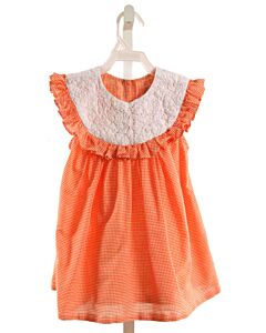 MI GOLONDRINA ORANGE GINGHAM DRESS