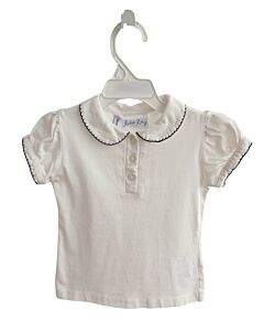 RACHEL RILEY  WHITE    KNIT SS SHIRT WITH PICOT STITCHING