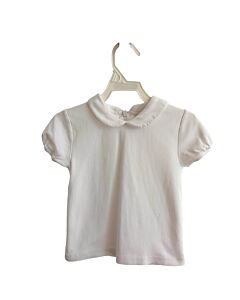 FLORENCE EISEMAN  WHITE    KNIT SS SHIRT WITH PICOT STITCHING