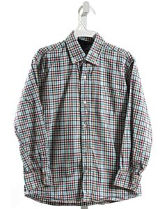 OSCAR DE LA RENTA  MULTI-COLOR  GINGHAM  DRESS SHIRT