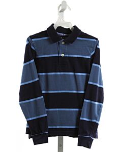 E-LAND  NAVY  STRIPED  KNIT LS SHIRT