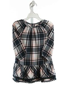 TUCKER & TATE  NAVY  PLAID  DRESS WITH EYELET TRIM