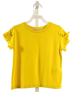 MINI BODEN  BRIGHT YELLOW    KNIT SS SHIRT WITH RUFFLE