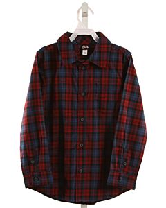 TEA  MAROON  PLAID  DRESS SHIRT