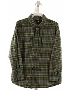 TEA  GREEN FLANNEL PLAID  DRESS SHIRT