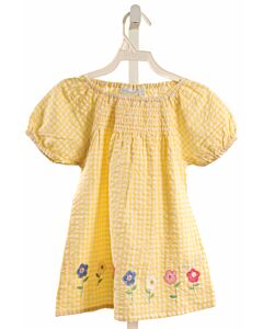 JOJO MAMAN BEBE  YELLOW SEERSUCKER GINGHAM  SHIRT-SS