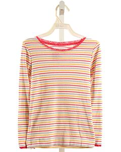 MINI BODEN  MULTI-COLOR  STRIPED  KNIT LS SHIRT WITH LACE TRIM