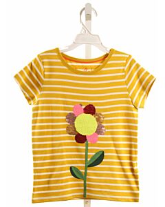 MINI BODEN  YELLOW  STRIPED SEQUINED KNIT SS SHIRT