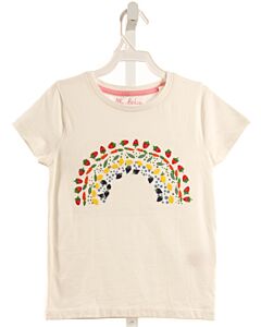 MINI BODEN  WHITE   EMBROIDERED KNIT SS SHIRT