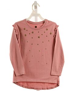 TEA  PINK    KNIT LS SHIRT WITH RUFFLE