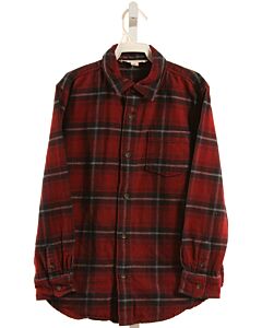 HOPE & HENRY  MAROON FLANNEL PLAID  DRESS SHIRT