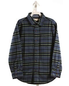 HOPE & HENRY  BLUE FLANNEL PLAID  DRESS SHIRT