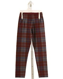 TEA  MAROON  PLAID  LEGGINGS