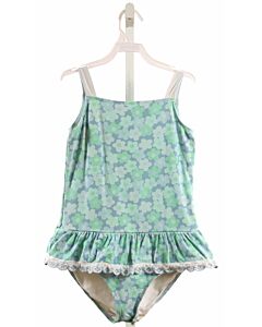 THE BEAUFORT BONNET COMPANY  BLUE  FLORAL  1-PIECE SWIMSUIT WITH EYELET TRIM