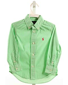 RALPH LAUREN  GREEN  GINGHAM  DRESS SHIRT
