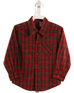 SOPHIE AND SAM  RED  PLAID  DRESS SHIRT