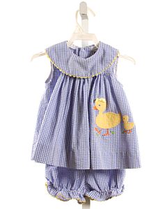 BAILEY BOYS  BLUE SEERSUCKER GINGHAM  DRESS WITH RIC RAC