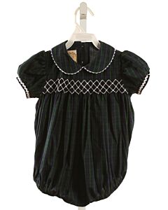 THE BEAUFORT BONNET COMPANY  GREEN  PLAID SMOCKED DRESSY BUBBLE WITH RIC RAC