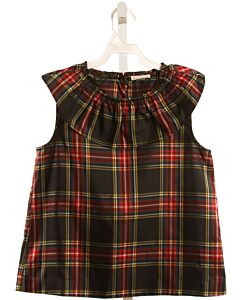 CREWCUTS  BLACK  PLAID  SLEEVELESS SHIRT WITH RUFFLE