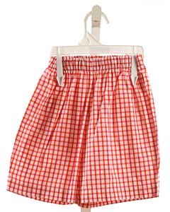 BELLA BLISS  ORANGE  PLAID  SHORTS