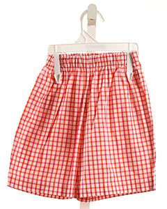BELLA BLISS  ORANGE  PLAID  SHORTS