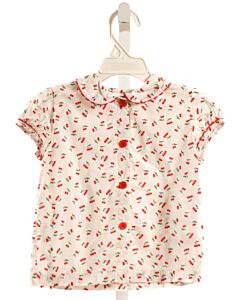 RACHEL RILEY  RED  PRINT  SHIRT-SS WITH RIC RAC