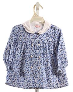LA COQUETA  BLUE  FLORAL  DRESS SHIRT