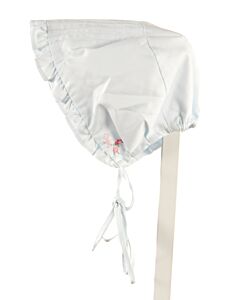 NO TAG  LT BLUE  FLORAL EMBROIDERED BONNET
