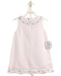 LULI & ME  WHITE PIQUE FLORAL EMBROIDERED DRESS