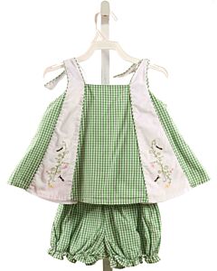 THE PROPER PEONY  GREEN  GINGHAM EMBROIDERED 2-PIECE OUTFIT